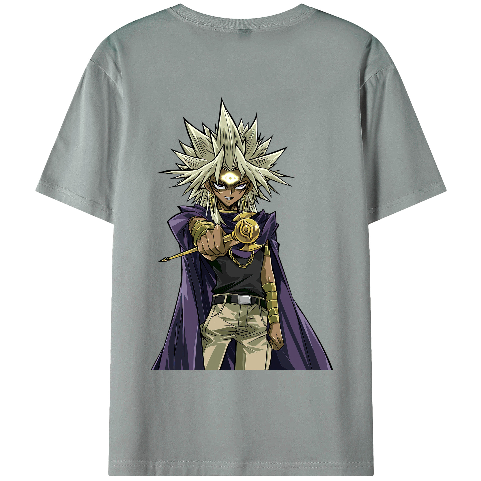 （画像用） 遊☆戯☆王 Yu-Gi-Oh! 綿100％ メンズ半袖Tシャツ（バックプリント） 通気性